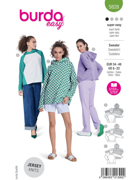 Sweatshirt pattern - Burda 5828