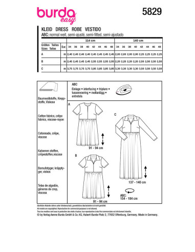 Dress pattern - Burda 5829