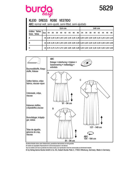 Dress pattern - Burda 5829