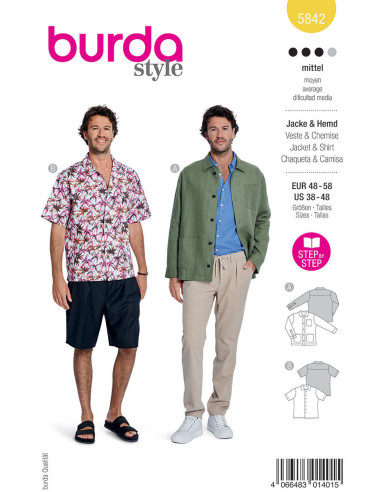 Jacket and shirt pattern - Burda 5842