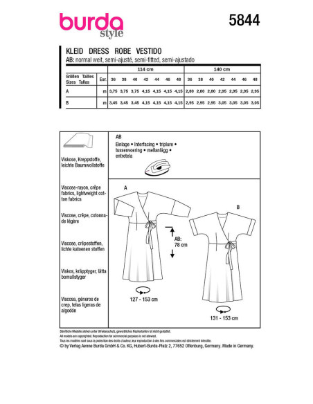 Dress pattern - Burda 5844