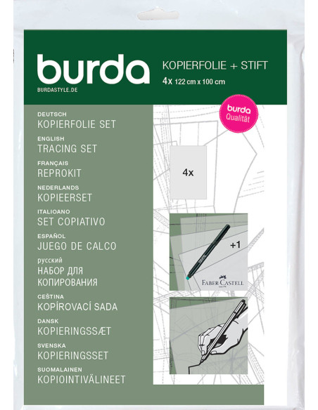 Reprokit plastic film with Burda pencil