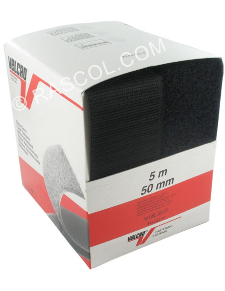 VELCRO® Brand sew-on black 50 mm wide box of 5 meters