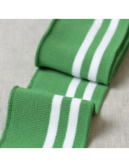Ribbed cuffs and waistband - Green with white stripes