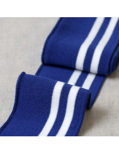 Ribbed cuffs and waistband - Royal blue with white stripes