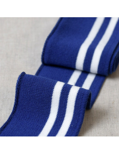 Ribbed cuffs and waistband - Royal blue with white stripes
