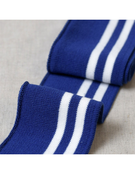 Ribbed cuffs and waistband - Royal blue with white stripes