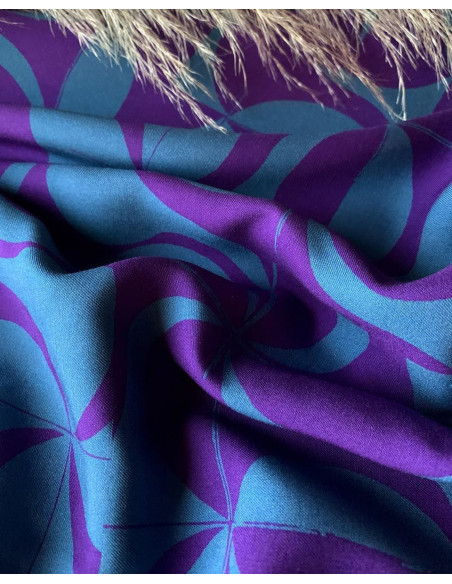 Purple Retro Viscose Twill Fabric - My Dress Made