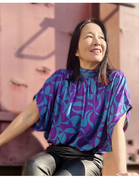 Purple Retro Viscose Twill Fabric - My Dress Made