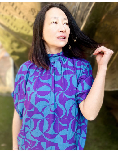Purple Retro Viscose Twill Fabric - My Dress Made