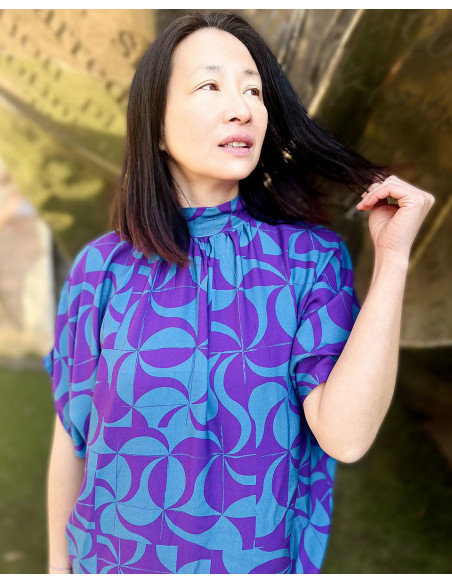 Purple Retro Viscose Twill Fabric - My Dress Made