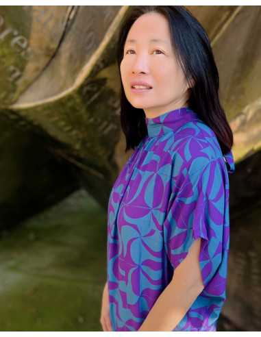 Purple Retro Viscose Twill Fabric - My Dress Made
