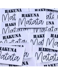 Set of 5 woven sew-on labels Hakuna Matata