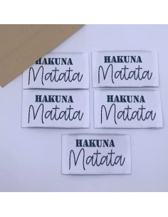 Set of 5 woven sew-on labels Hakuna Matata 2