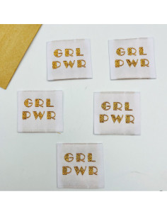 Set of 5 sew-on woven labels Girl Power 2