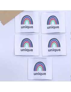Set of 5 Unique Sew-On Woven Labels - Blue 2