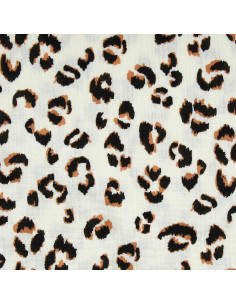 Fawn Double Gauze Fabric - Ecru and Brown 2
