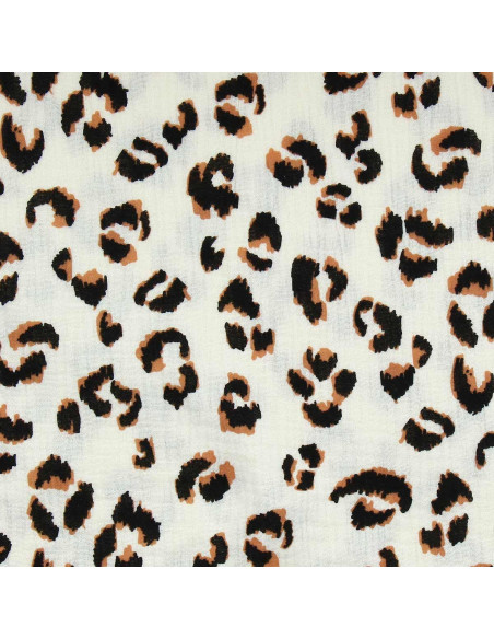 Fawn Double Gauze Fabric - Ecru and Brown