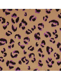 Fauve Double Gauze Fabric - Brown and Purple 2