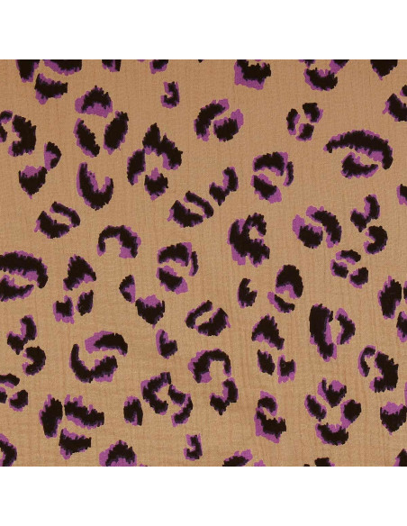 Fauve Double Gauze Fabric - Brown and Purple