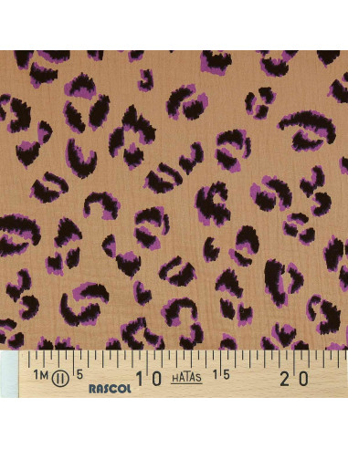 Fauve Double Gauze Fabric - Brown and Purple
