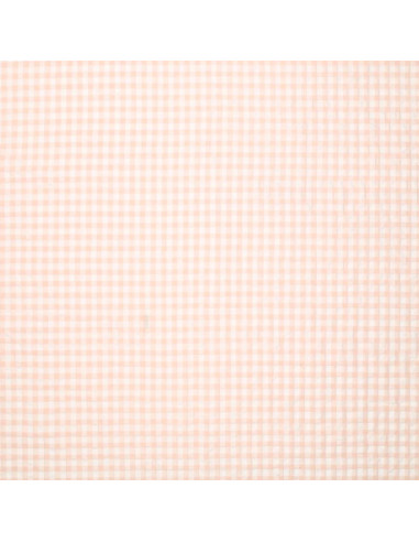 Plaid Seersucker Fabric - Natural