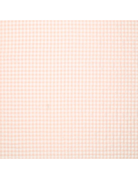 Plaid Seersucker Fabric - Natural