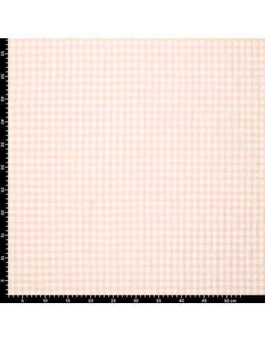 Plaid Seersucker Fabric - Natural
