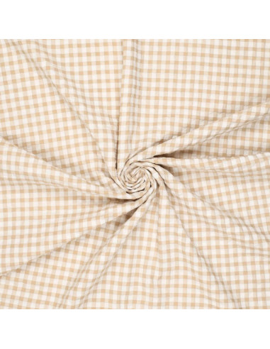 Plaid Seersucker Fabric - Beige