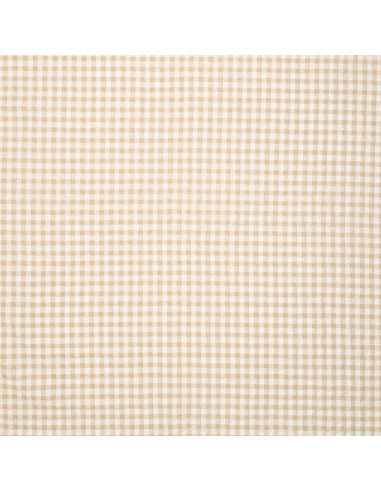 Plaid Seersucker Fabric - Beige