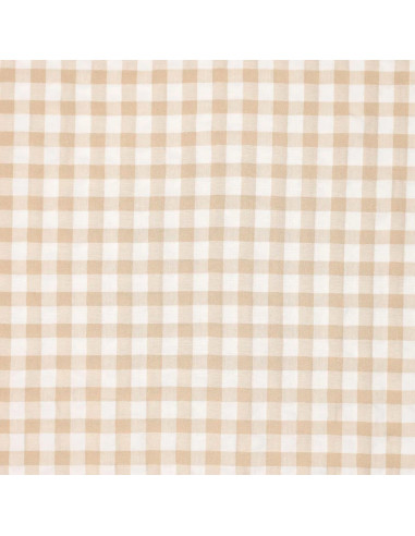 Plaid Seersucker Fabric - Beige