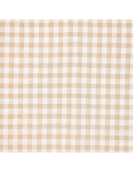 Plaid Seersucker Fabric - Beige