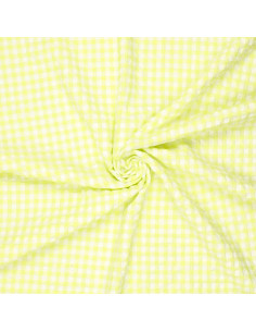 Plaid Seersucker Fabric - Yellow