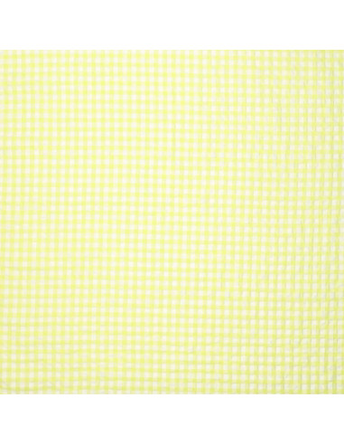 Plaid Seersucker Fabric - Yellow
