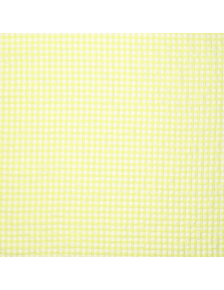 Plaid Seersucker Fabric - Yellow