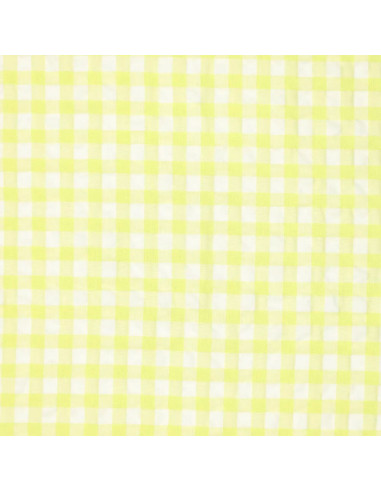 Plaid Seersucker Fabric - Yellow