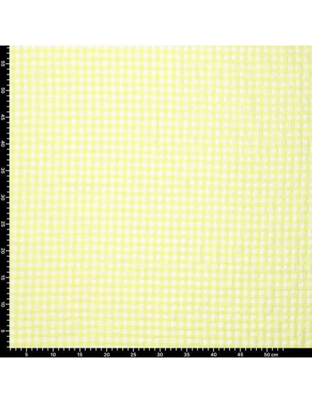 Plaid Seersucker Fabric - Yellow