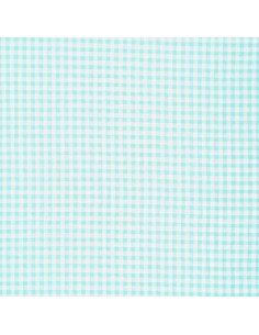 Plaid Seersucker Fabric - Turquoise Blue 2