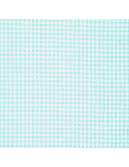 Plaid Seersucker Fabric - Turquoise Blue