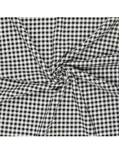 Plaid Seersucker Fabric - Black