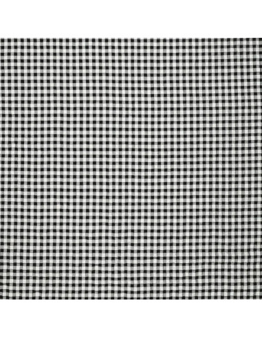 Plaid Seersucker Fabric - Black