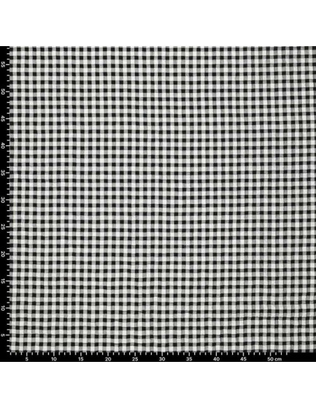 Plaid Seersucker Fabric - Black