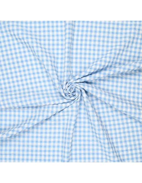 Plaid Seersucker Fabric - Blue