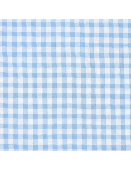 Plaid Seersucker Fabric - Blue