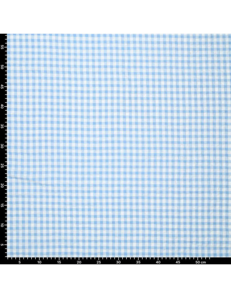 Plaid Seersucker Fabric - Blue