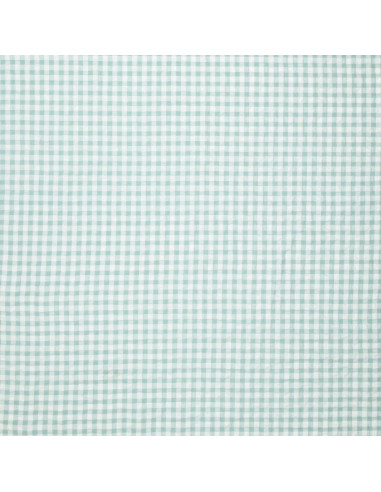 Light Green Checkered Seersucker Fabric