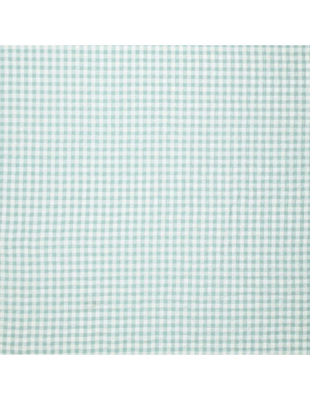 Light Green Checkered Seersucker Fabric
