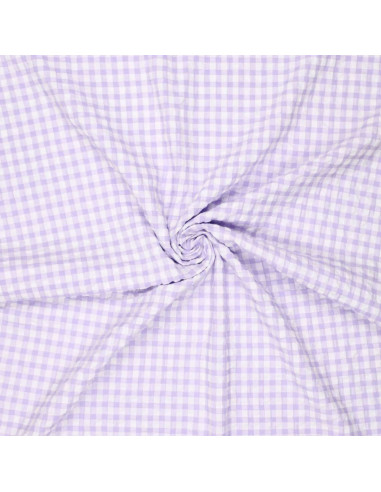 Plaid Seersucker Fabric - Purple