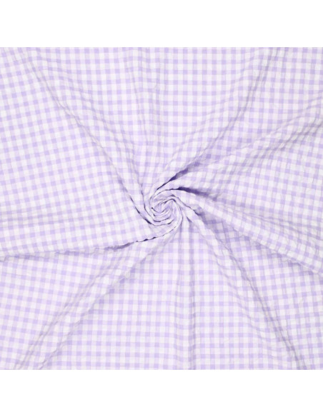 Plaid Seersucker Fabric - Purple