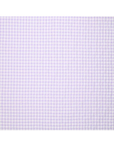 Plaid Seersucker Fabric - Purple